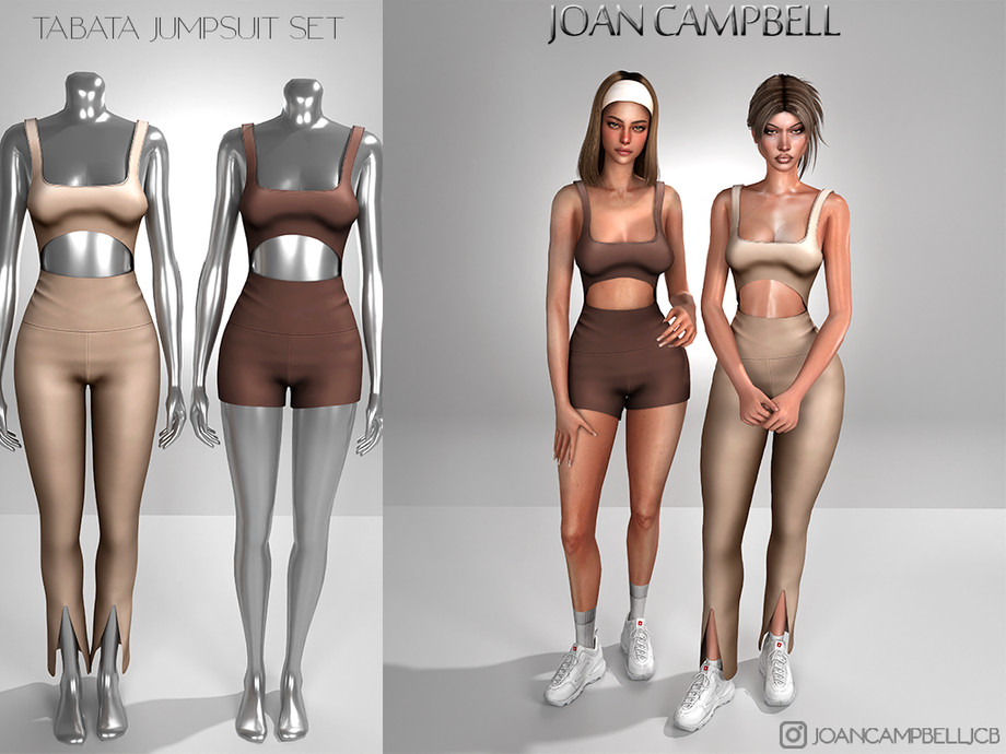 Joan Campbell Beauty - TABATA JUMPSUIT SET для Симс 4. Скачать мод Картинка мода