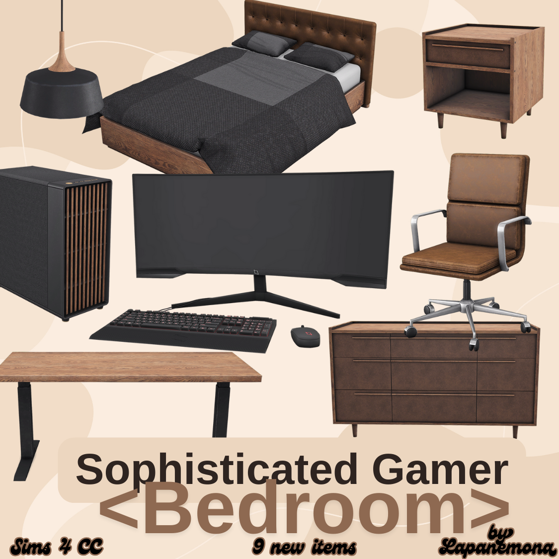 Sophisticated Gamer Bedroom для Симс 4. Скачать мод Картинка мода