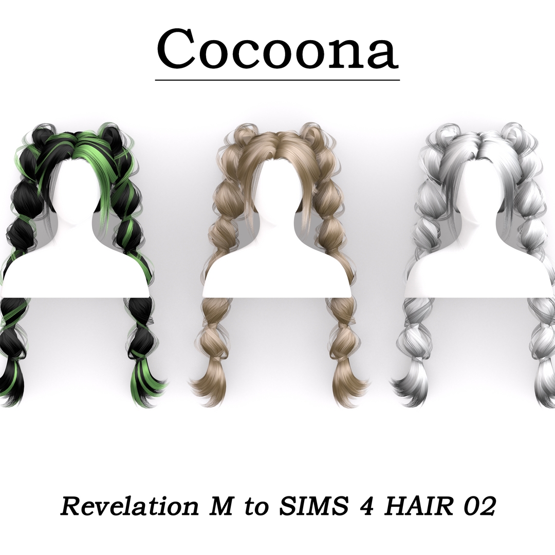 Cocoona_Revelation_M_to_SIMS_4_HAIR_02 для Симс 4. Скачать мод Картинка мода