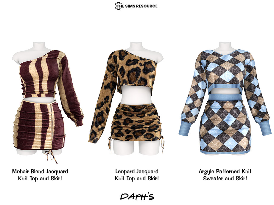 Daph's - GOLDEN HOUR KNIT COLLECTION для Симс 4. Скачать мод Картинка мода