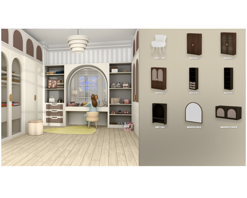 Hampton Wardrobe для Симс 4. Скачать мод Картинка мода