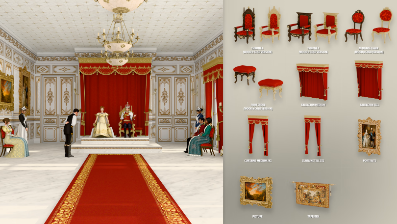 Royal Throne Room для Симс 4. Скачать мод Картинка мода