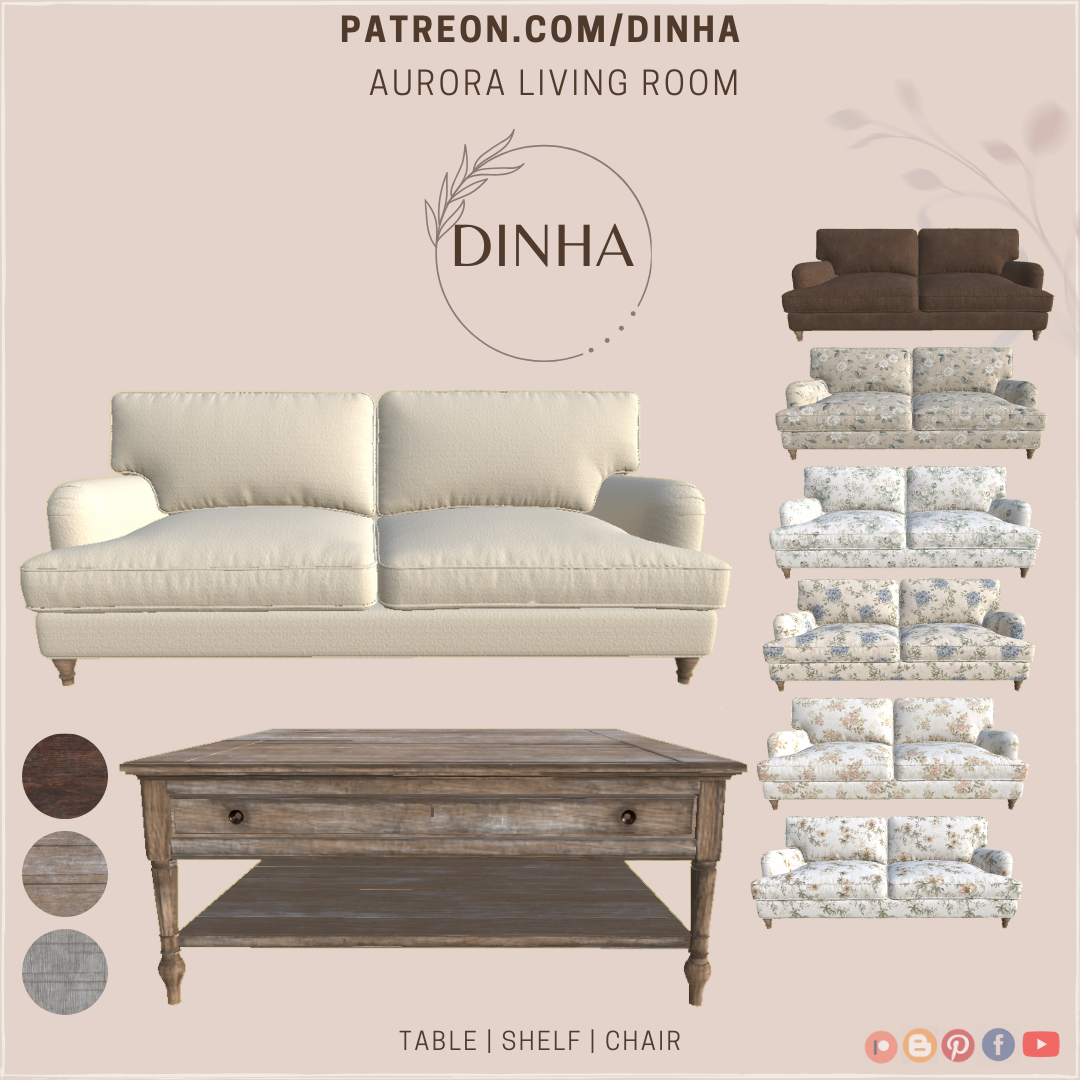 Aurora Living Room для Симс 4. Скачать мод Картинка мода