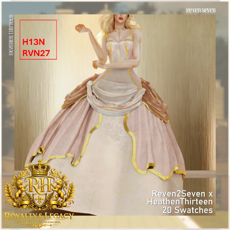 Victorian Inspired Ornate Gold Trim Ball Gown для Симс 4. Скачать мод Картинка мода