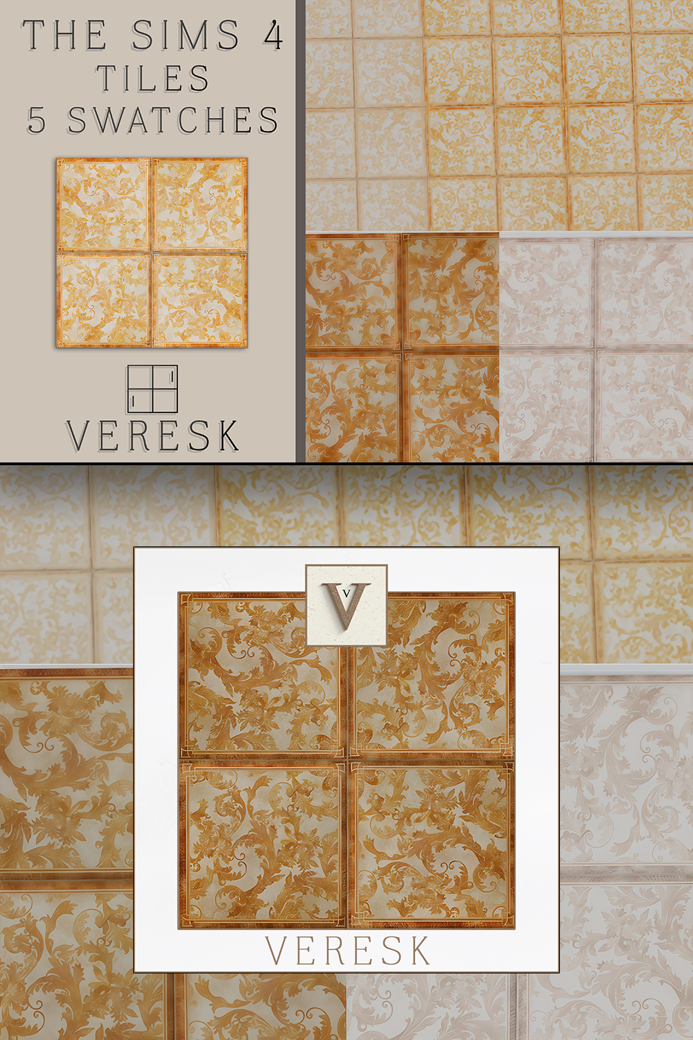 VERESK| Плитка для потолка "Медуза" для Симс 4. Скачать мод Картинка мода