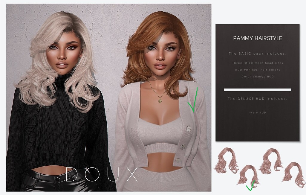 Женская прическа Doux Pammy - Ver 2 для Симс 4. Скачать мод Картинка мода