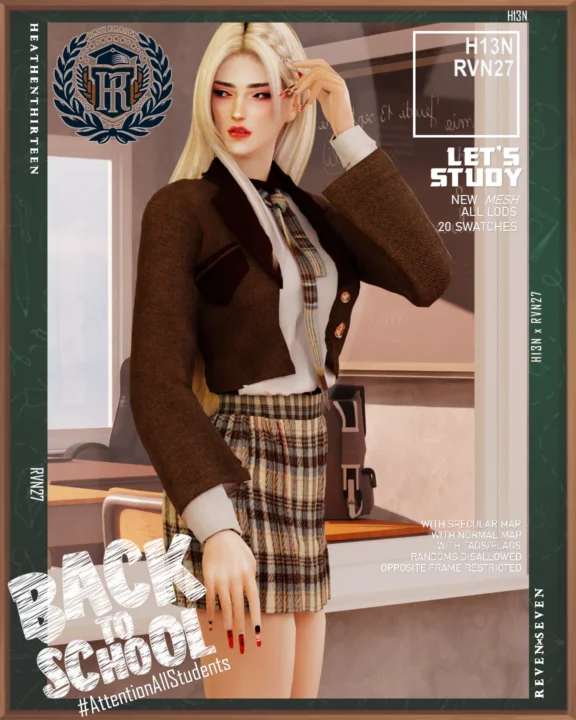 Women's Luxurious Pleated Side Skirt Winter School Uniform