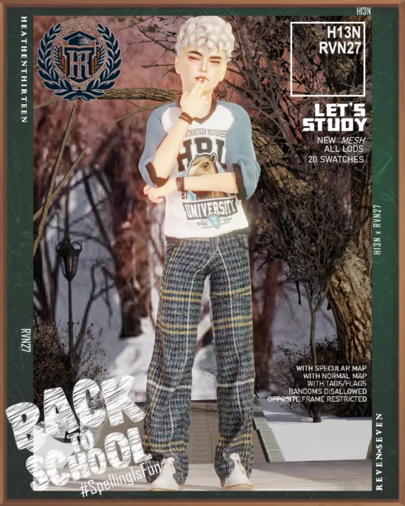 Child's Classic Loose Baggy Fit Pants Winter School Uniform (Male)