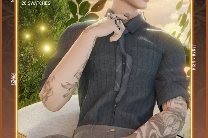 Men's Business Rolled Up Sleeve Fitted Shirt