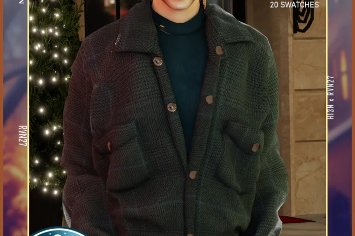 Men's Snap Button Winter Fleece Jacket with Mockneck Pullover