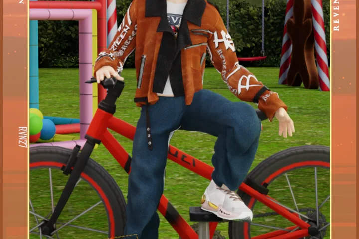 Child's Baggy Fit Leather Denim Pants