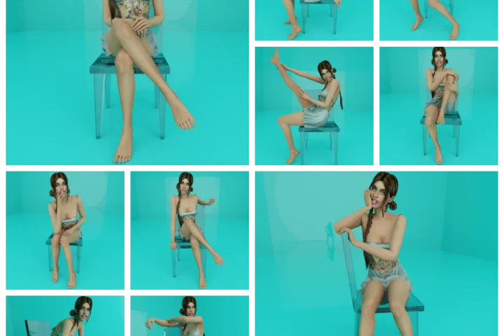 Chair poses female