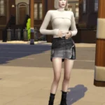 Zarina Knit Sweater & Rhea Denim Skirt Set - Autumn City