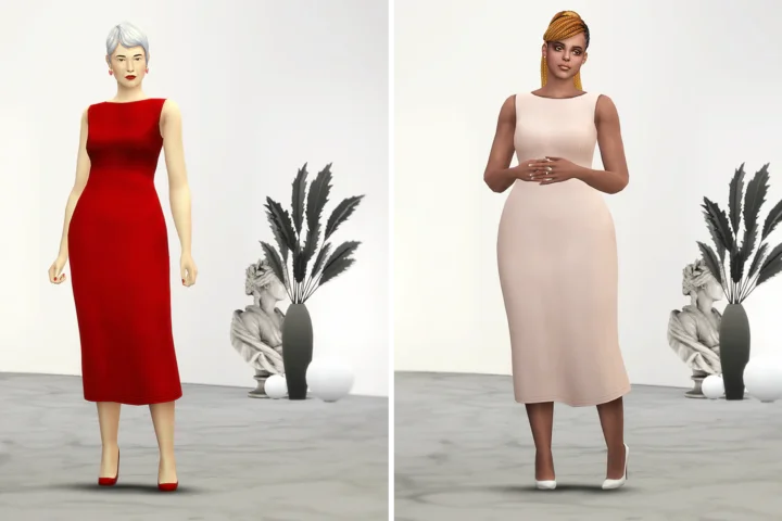 Crepe Midi Dress
