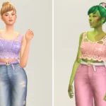 Seashell Wavvve II - Sleeveless Top & Jeans Set