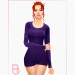Woman Button-Up Romper - Rose - Version 1