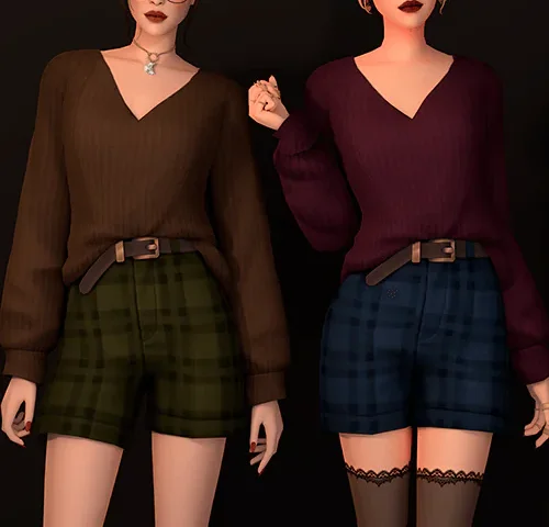 [Dark Acedemia Collection] - Short&Sweater