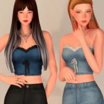 Denim Collection - Ribbon Top