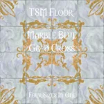 TSM Floor Marble Blue Gold Cross