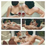 Couple taking a bath pose pack