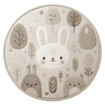 Rabbit Round Rugs : 2 versions