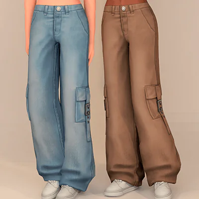 Denim Collection - Wide Low-Waist Pants