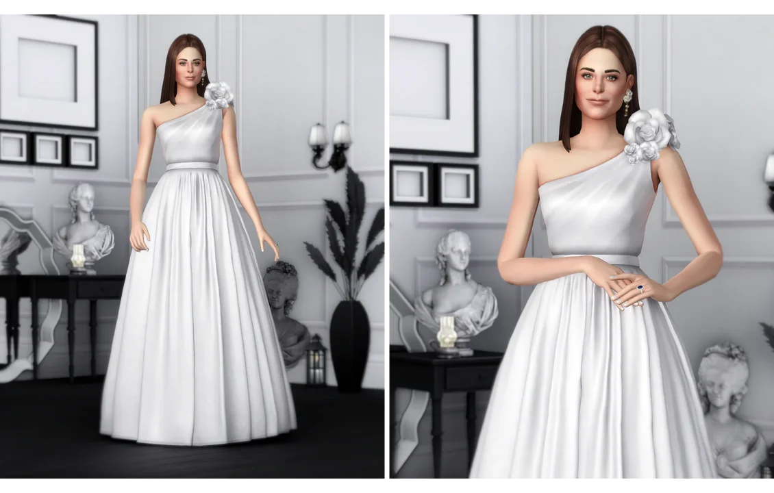 Princess of XI - Draped Shoulder Gown