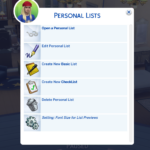 Personal Lists