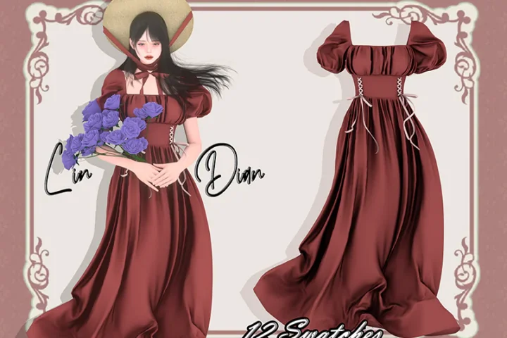 LIN-DIAN_ Retro fluttering long skirt