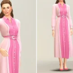 Color Block Dress & Shirt Set
