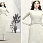 Duchess of XIX - Houndstooth Pattern Midi Coat Dress
