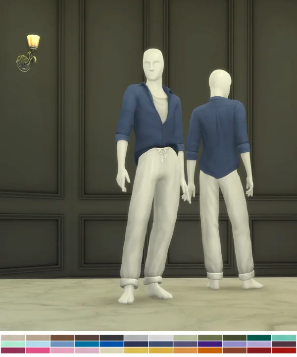 Mellow I - Rolled-Up Sleeves Shirt & Long Pants for M