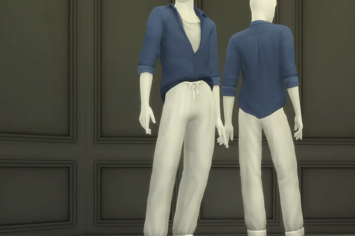 Mellow I - Rolled-Up Sleeves Shirt & Long Pants for M