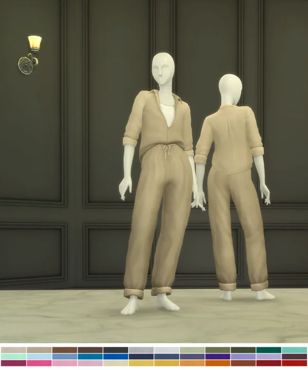 Mellow I - Rolled-Up Sleeves Shirt & Long Pants for F