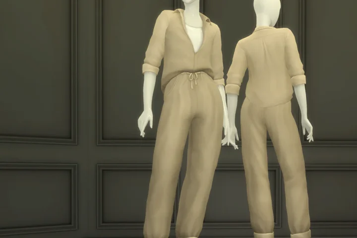 Mellow I - Rolled-Up Sleeves Shirt & Long Pants for F