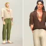 Mellow I - Rolled-Up Sleeves Shirt & Long Pants for M