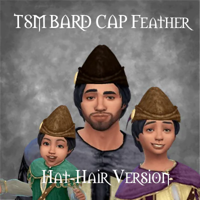 TSM Bard Cap Feather - Hat-Hair Version