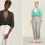 Mellow I - Rolled-Up Sleeves Shirt & Long Pants for F