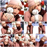 Acha Small snowman poses