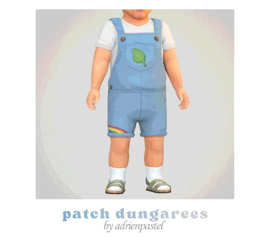 AdrienPastel - Patch Dungarees Outfit (Infants)