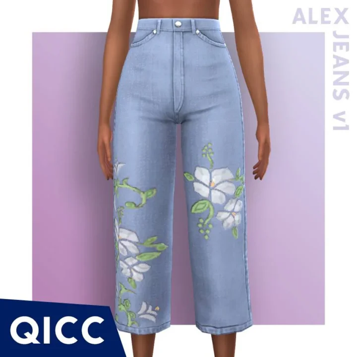 QICC - Alex Jeans with Floral Print