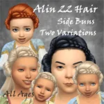 Alin 22 Side Buns Hair for children, toddlers and infants