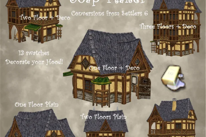 Medieval Old Town Hood Deco Houses - Soap Maker Set