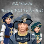 S2 Wawa Henry VIII Hat - Hat-Hair Version