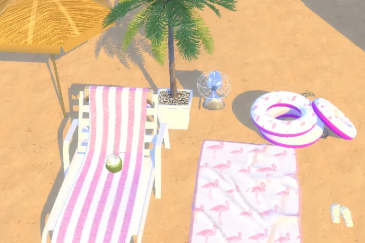 Flamingo beach towel