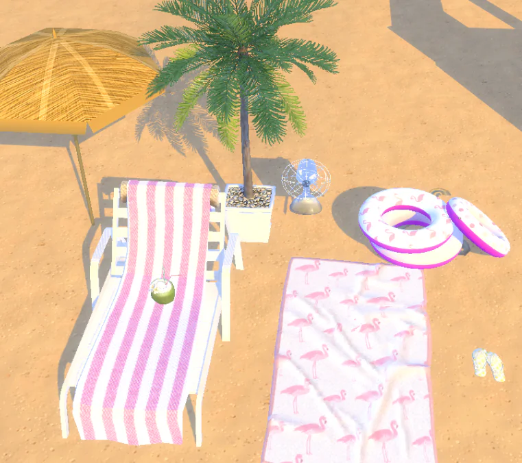 Flamingo beach towel