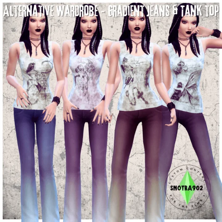 Alternative Wardrobe - Gradient Jeans & Tank top