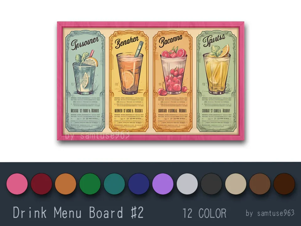 Drink Menu Board #2 Samtuse963