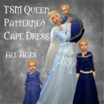 TSM Royal Queen Patterned Cape Dress