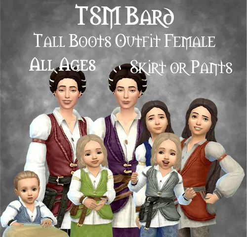 TSM Bard Tall Boots Female Outfit - Two Versions